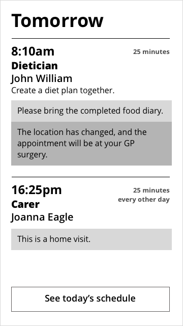 Low fidelity mockups of the Collaborative Health Information System were used to get feedback on ideas and functionality from stakeholders